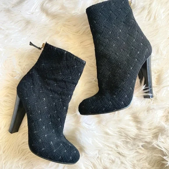 MISSONI Fabric and Leather Ankle Boots, size 36.5 - Picture 9 of 10